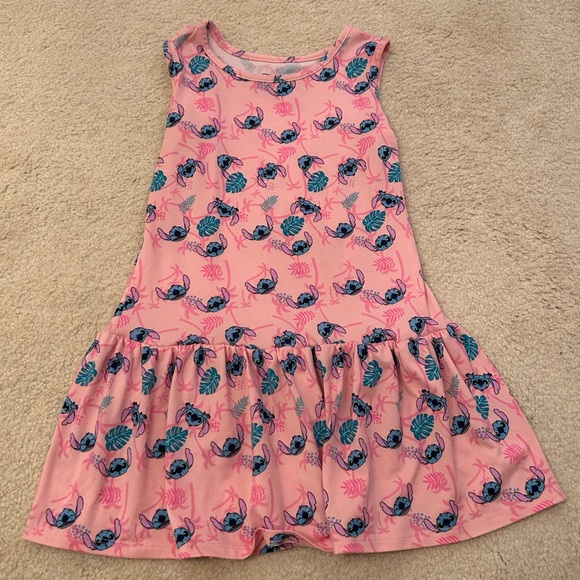 Disney Lilo And Stitch Pink Blue Dress Size S 6-6X - Picture 1 of 3